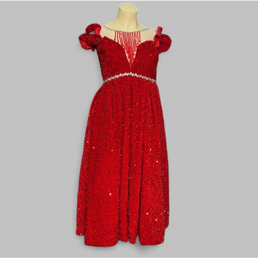 Elegant Red Sequin Dress
